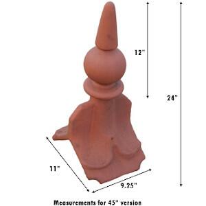 Gable end spike ball roof finial measurements