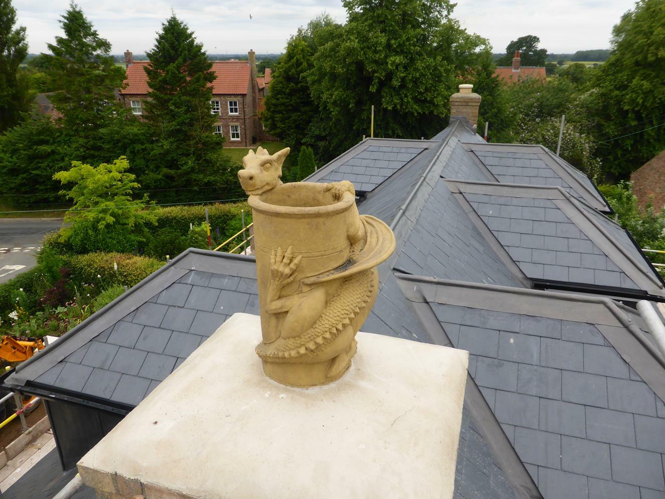 Yellow buff dragon chimney pot install Holtby York