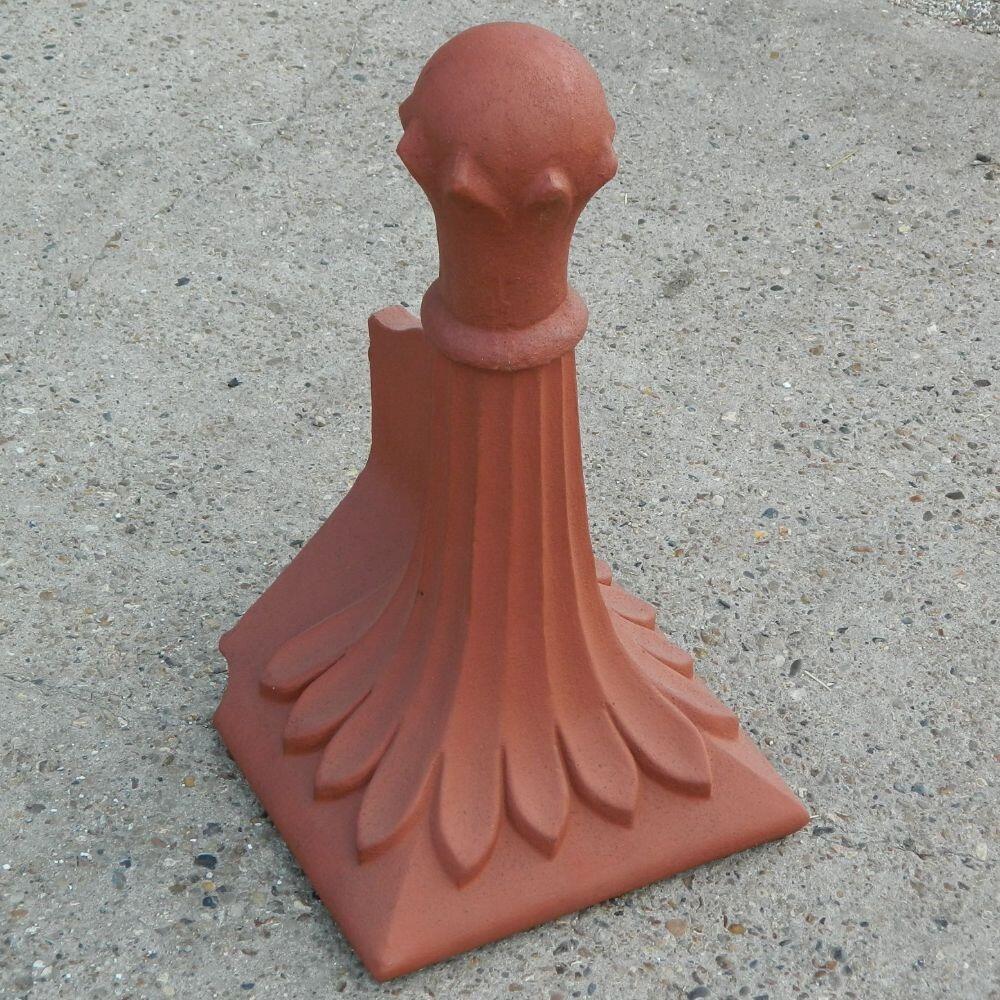 Angled block end old ball finial