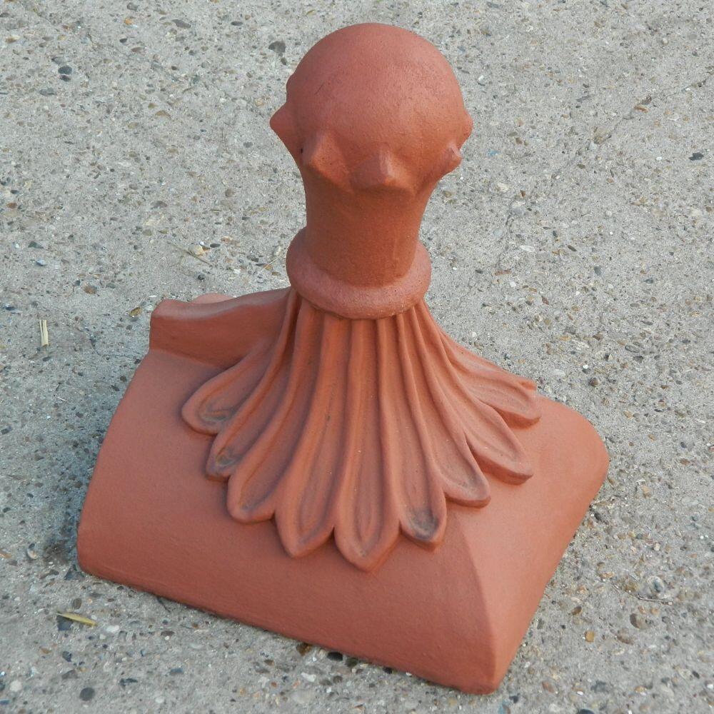 Half round old ball block end finial