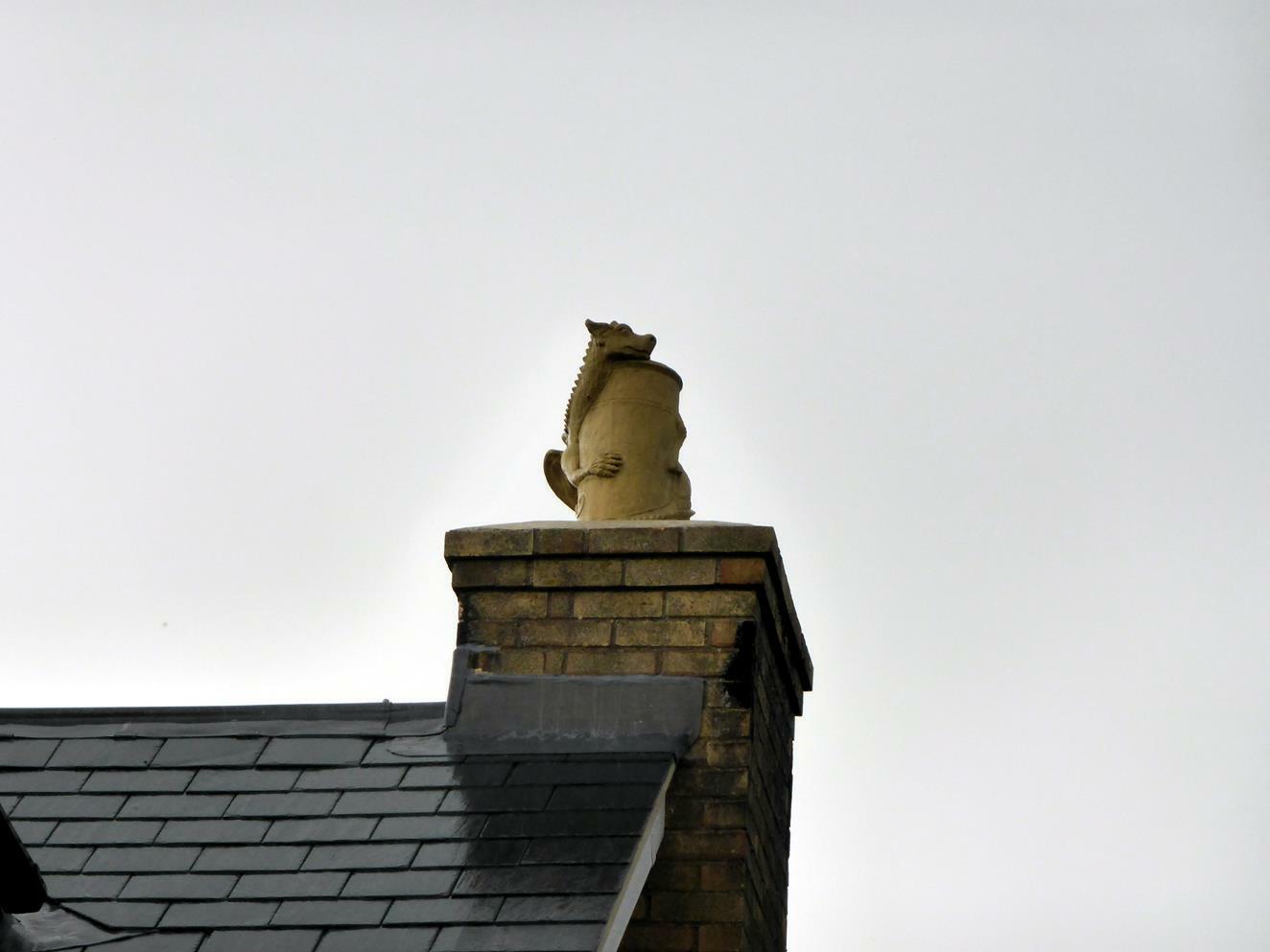 Yellow buff dragon chimney pot install