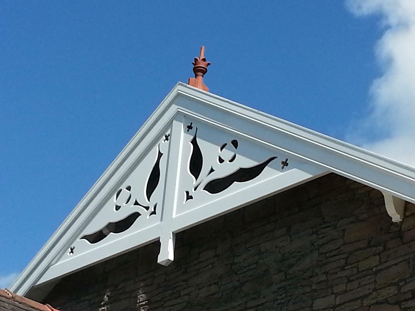 Crown roof finials installed on the roof