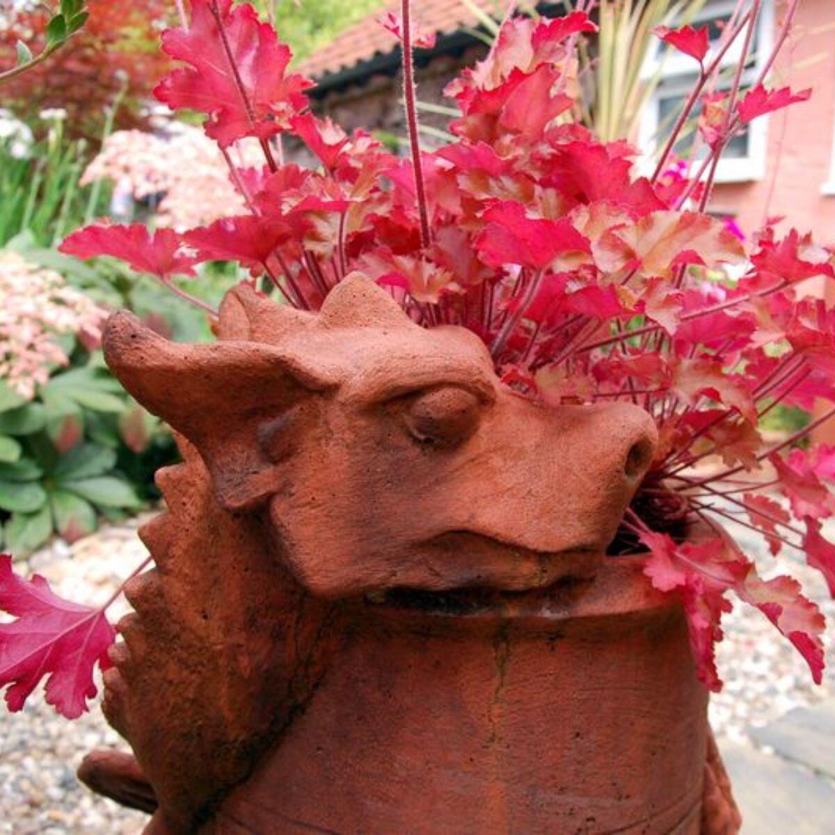 Dragon chimney pot garden planter