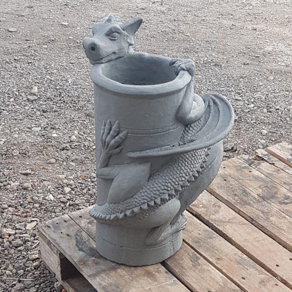 Dragon chimney pot slate grey