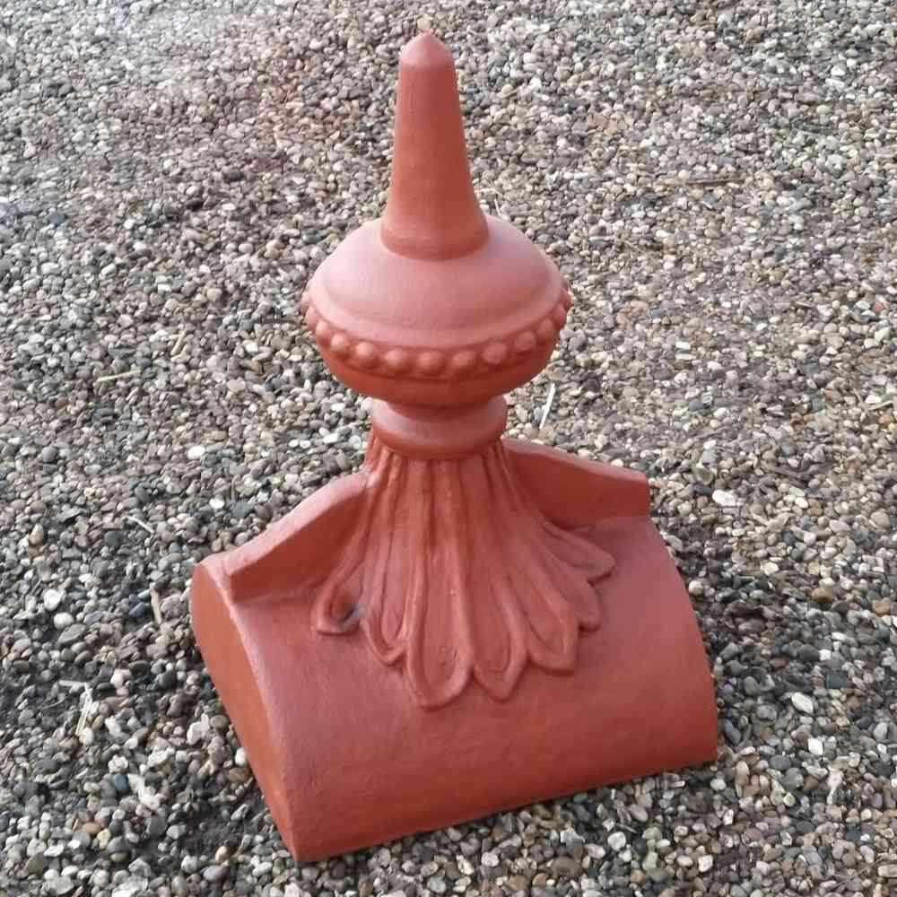 Half round capped topper roof finial