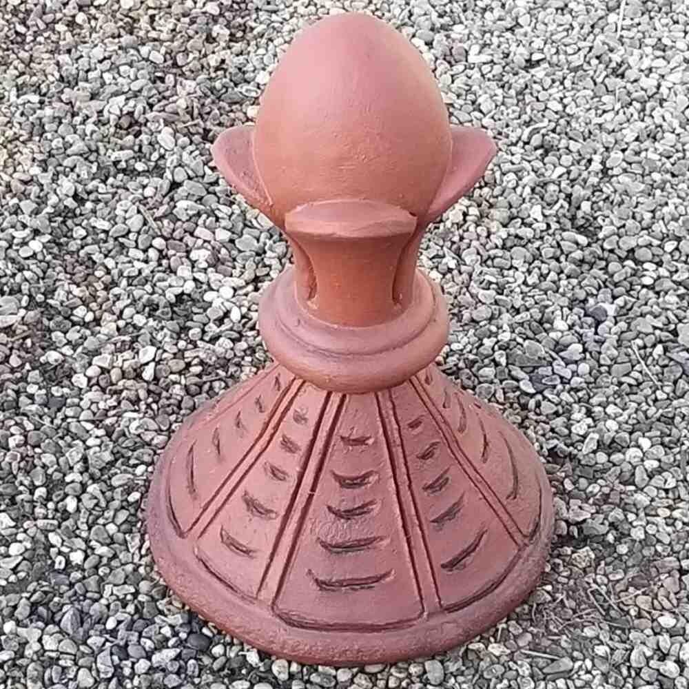 Round large 4 leaf ridge finial