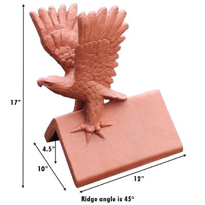 Hawk handpainted roof finial measurements