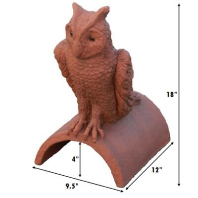 Owl finial with brown glass eyes measurements
