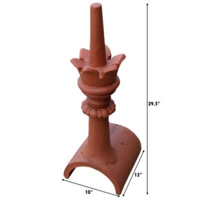 Tall half round crown finial measurements