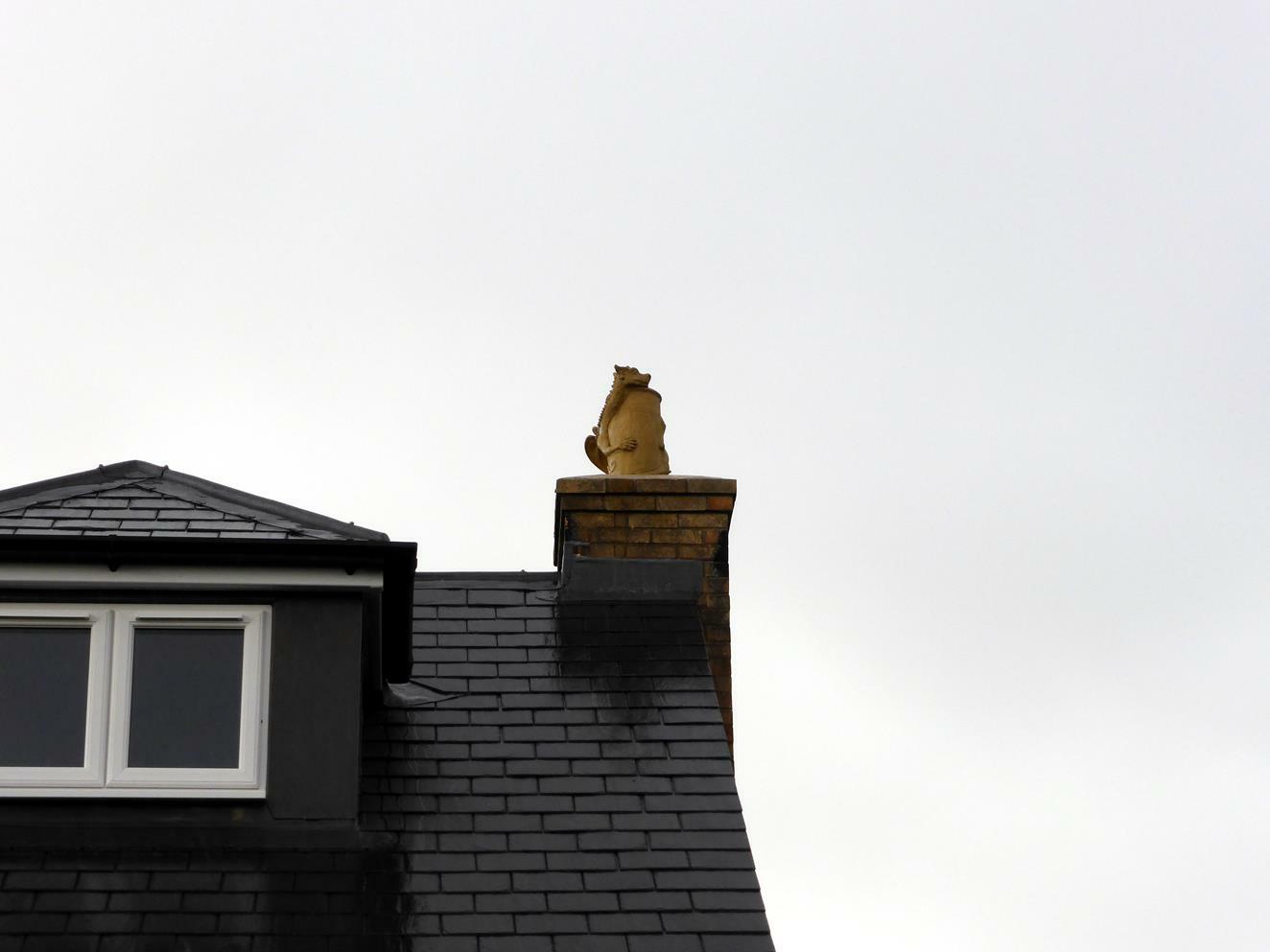 Holtby, York, chimney pot installation, yellow buff dragon