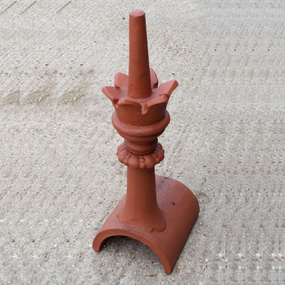 Tall half round crown roof finial