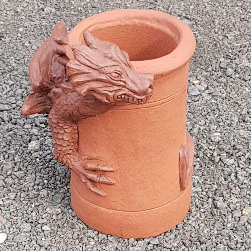 Dragon chimney pot terracotta
