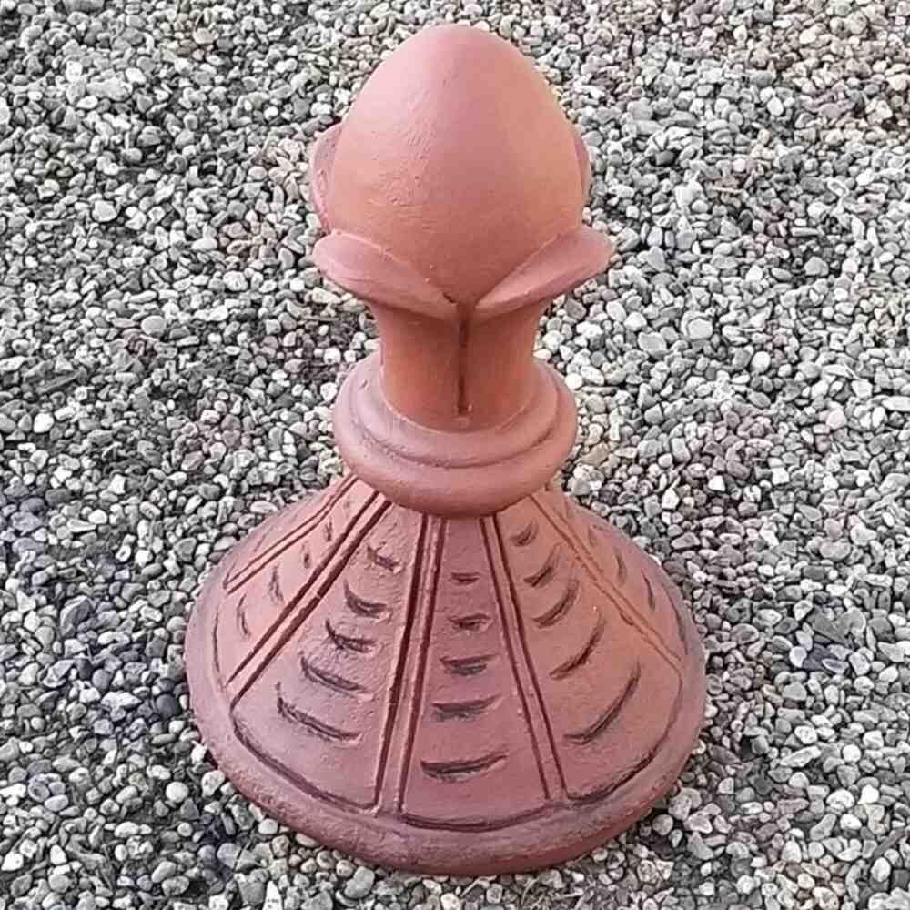 Round large 4 leaf ridge finial