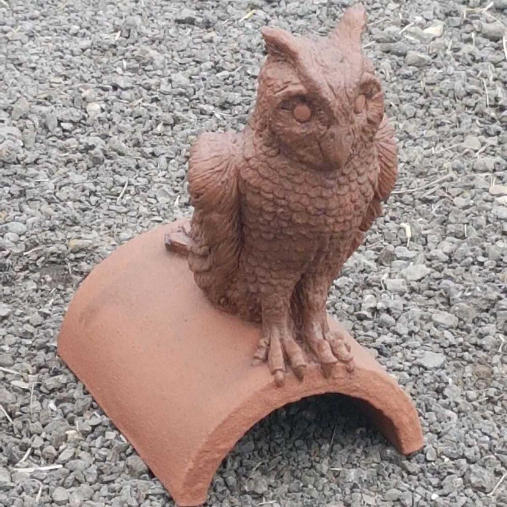 Terracotta owl finial