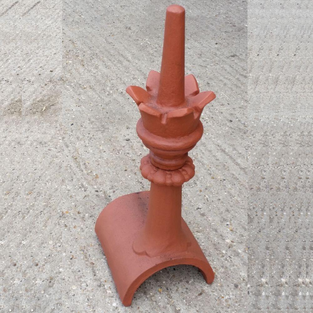 Tall half round crown finial