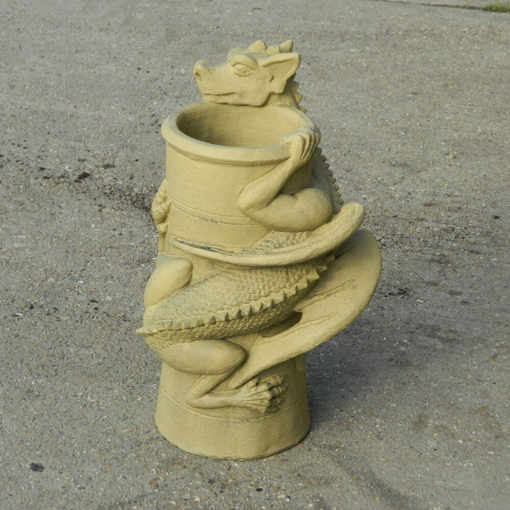 Chimney pot dragon yellow