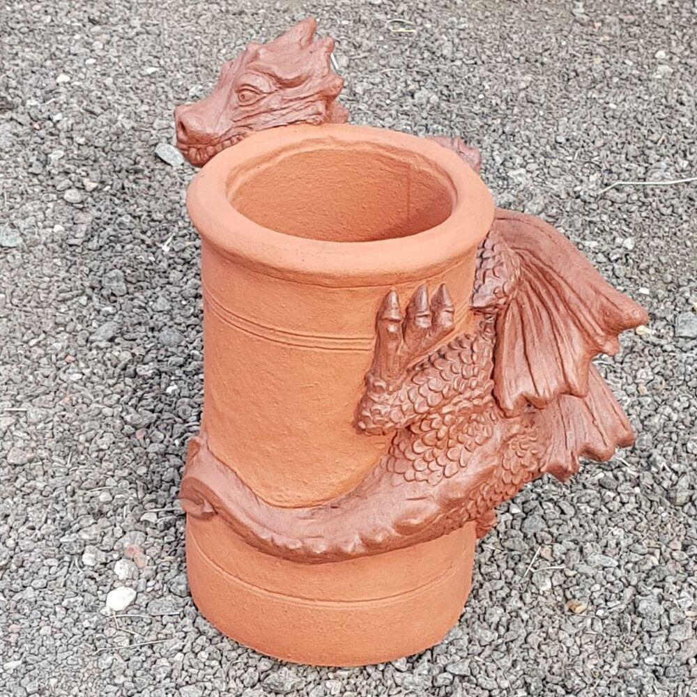 Dragon chimney pot two tone glaze