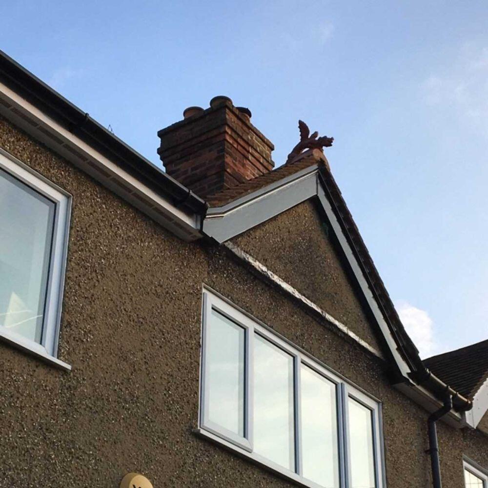Baby ridge dragon installed on a roof