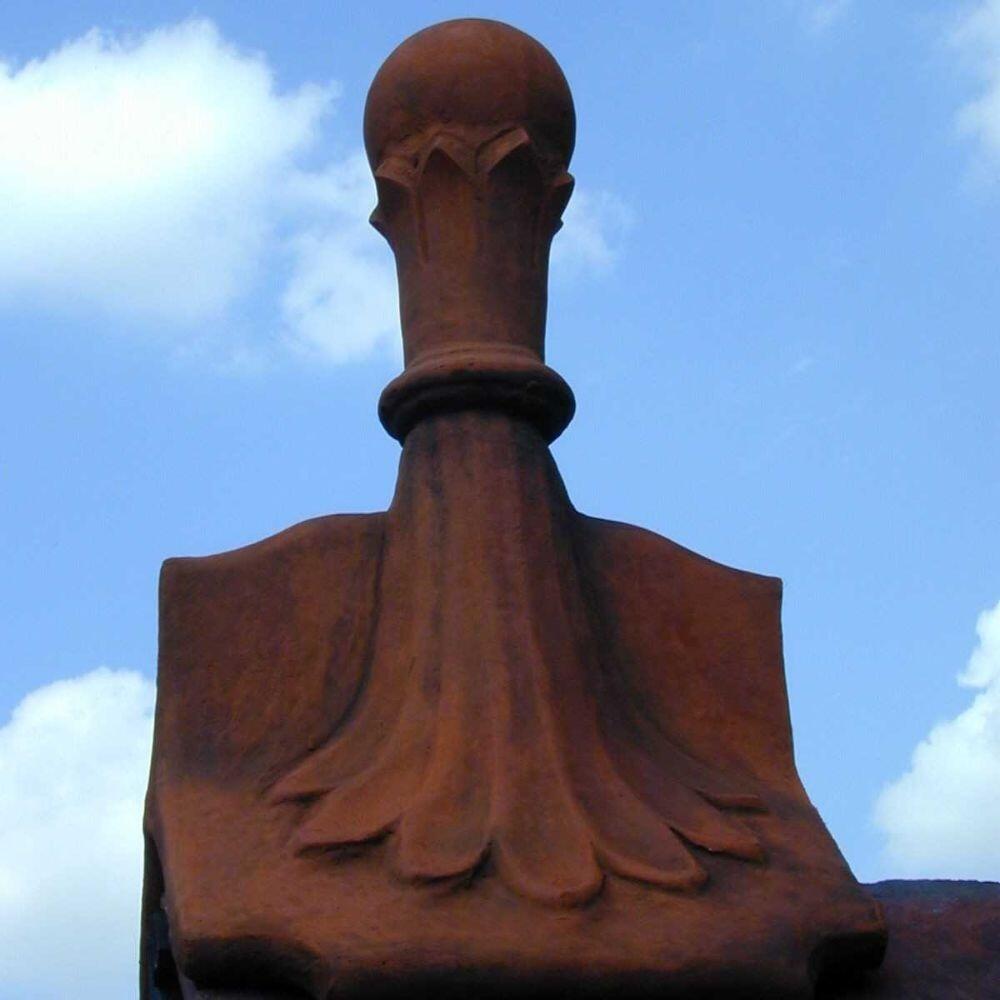 Column ball 8 leaf roof finial installed on a roof