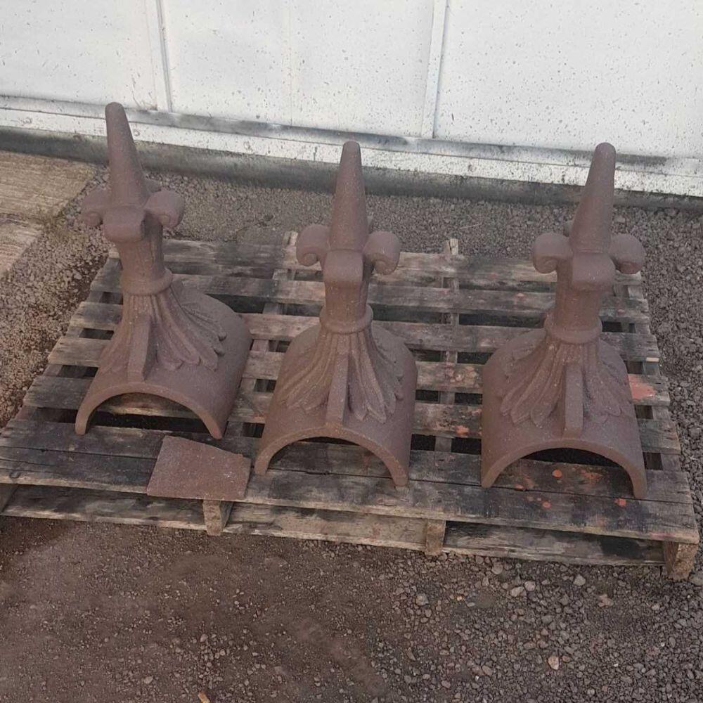 Fleur de lis roof finials colour match on a pallet