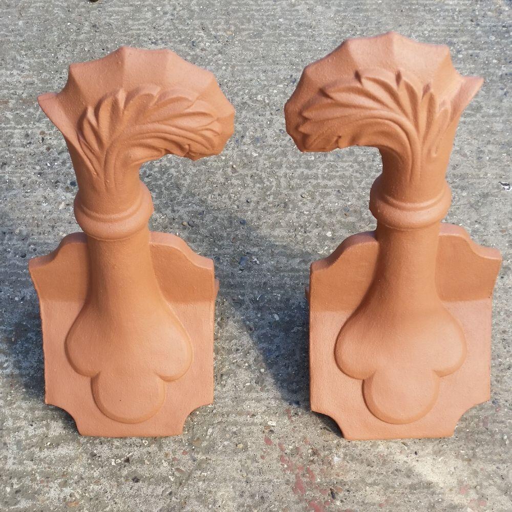 Pair of Victorian leaf roof finials