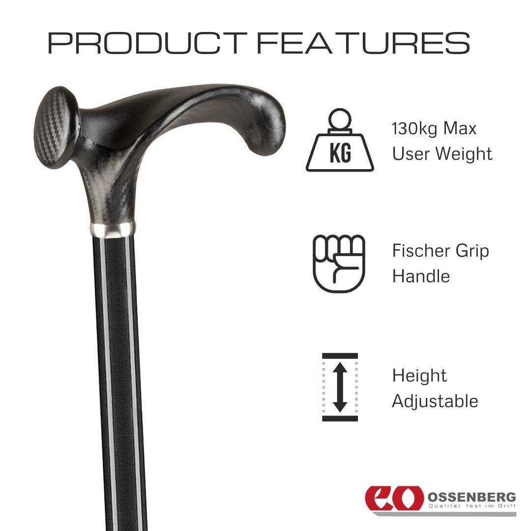 Ossenberg Arthritic Grip Handle Walking Sticks VAT Eligible Walking