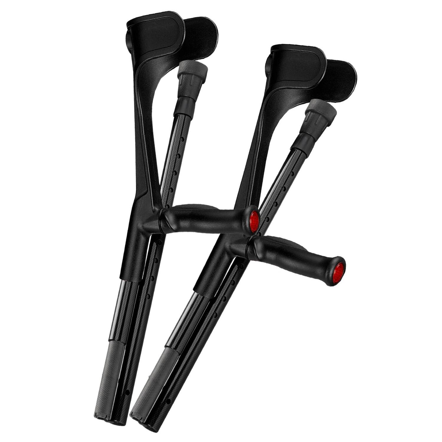 Ossenberg Premium Carbon Fibre Folding Comfort Grip Crutches VAT