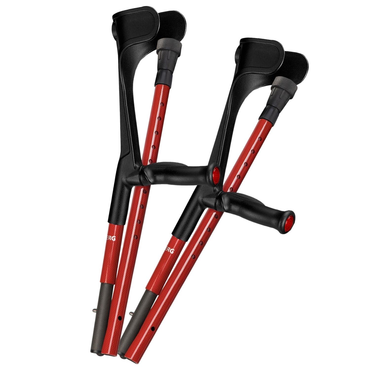 Ossenberg Premium Carbon Fibre Folding Comfort Grip Crutches VAT