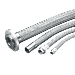 Metal Braided Hose Assemblies with Various End Fitting Configurations.
