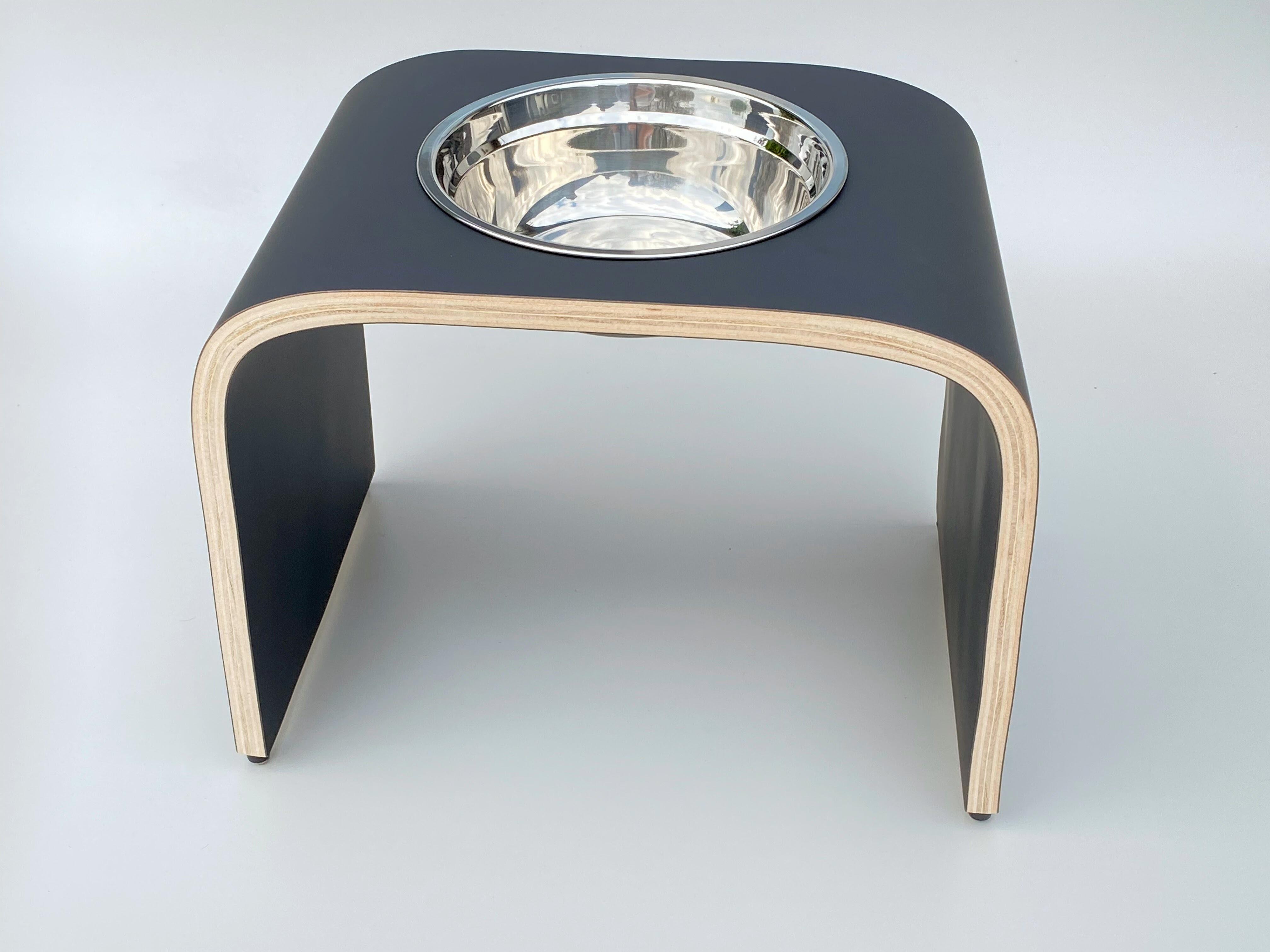Super Matt Finish Elevated Dog Food Water Single Bowl Stand Durable Easy Wipe Clean Anti Streak