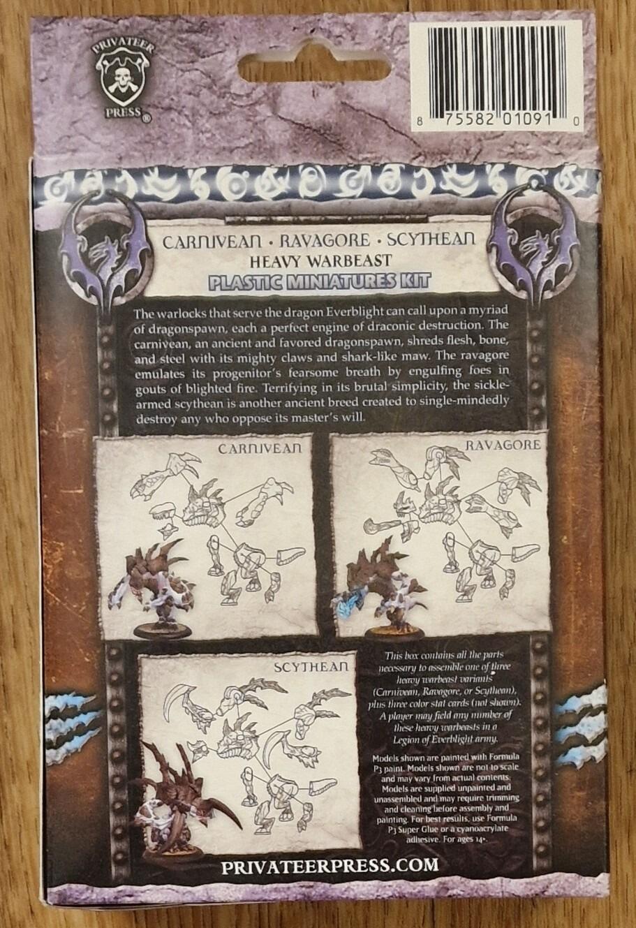 Hordes Miniature Legion of Everblight Carnivean or Ravagore or Scythean ...