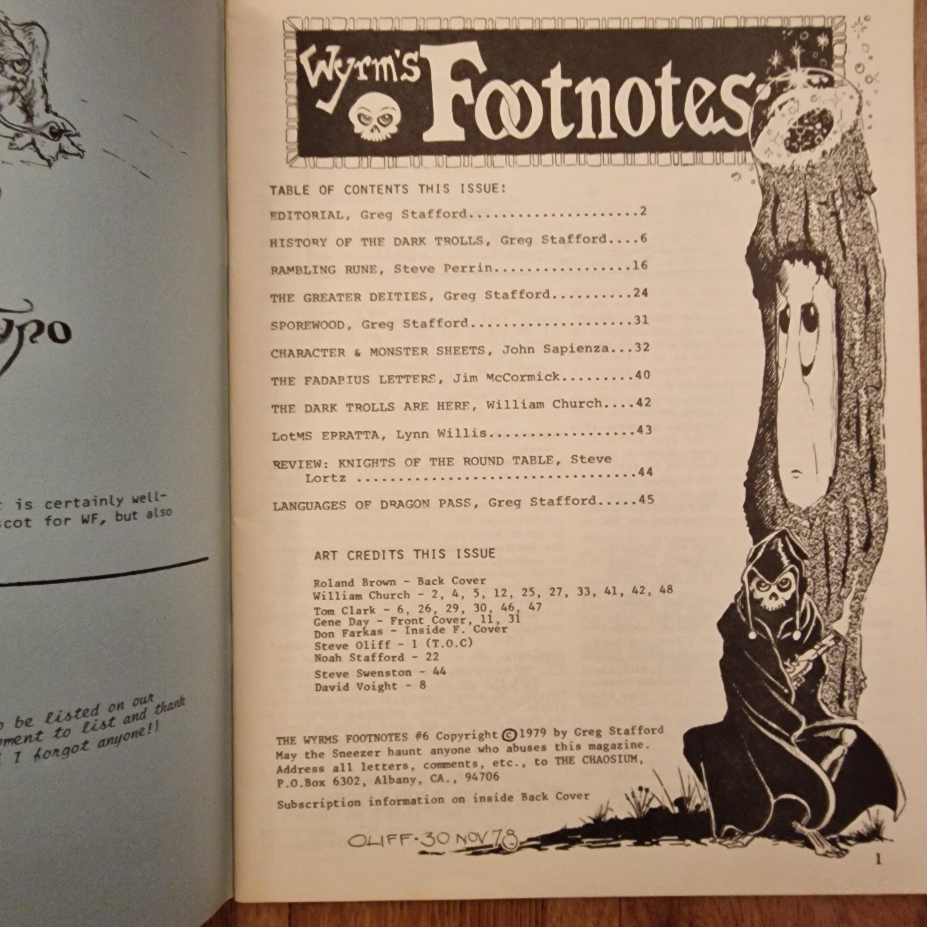Issue Footnotes Wyrms Footnotes Issue 6 by Chaosium