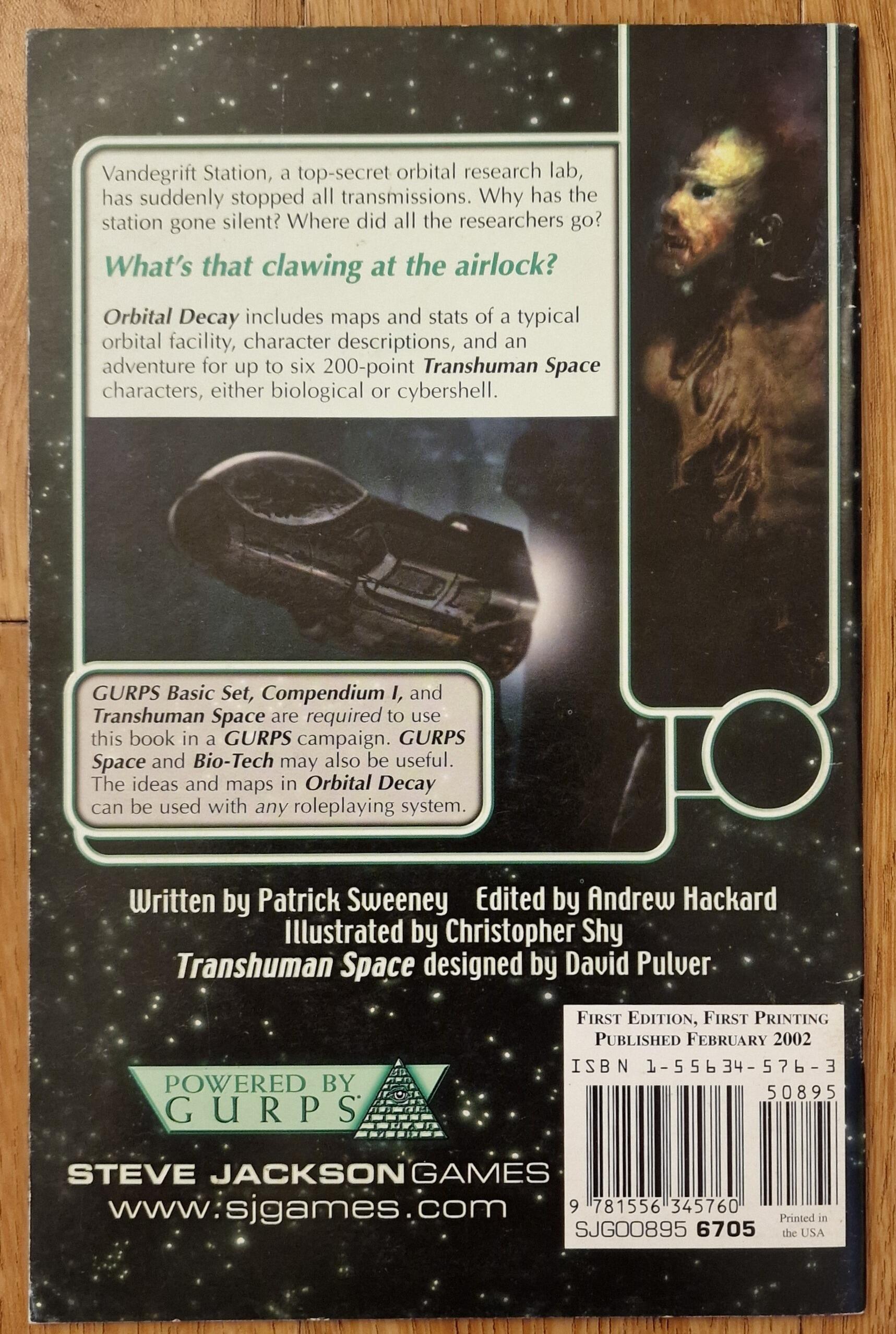 Transhuman Space Orbital Decay Powered by GURPS by Steve Jackson Games ...