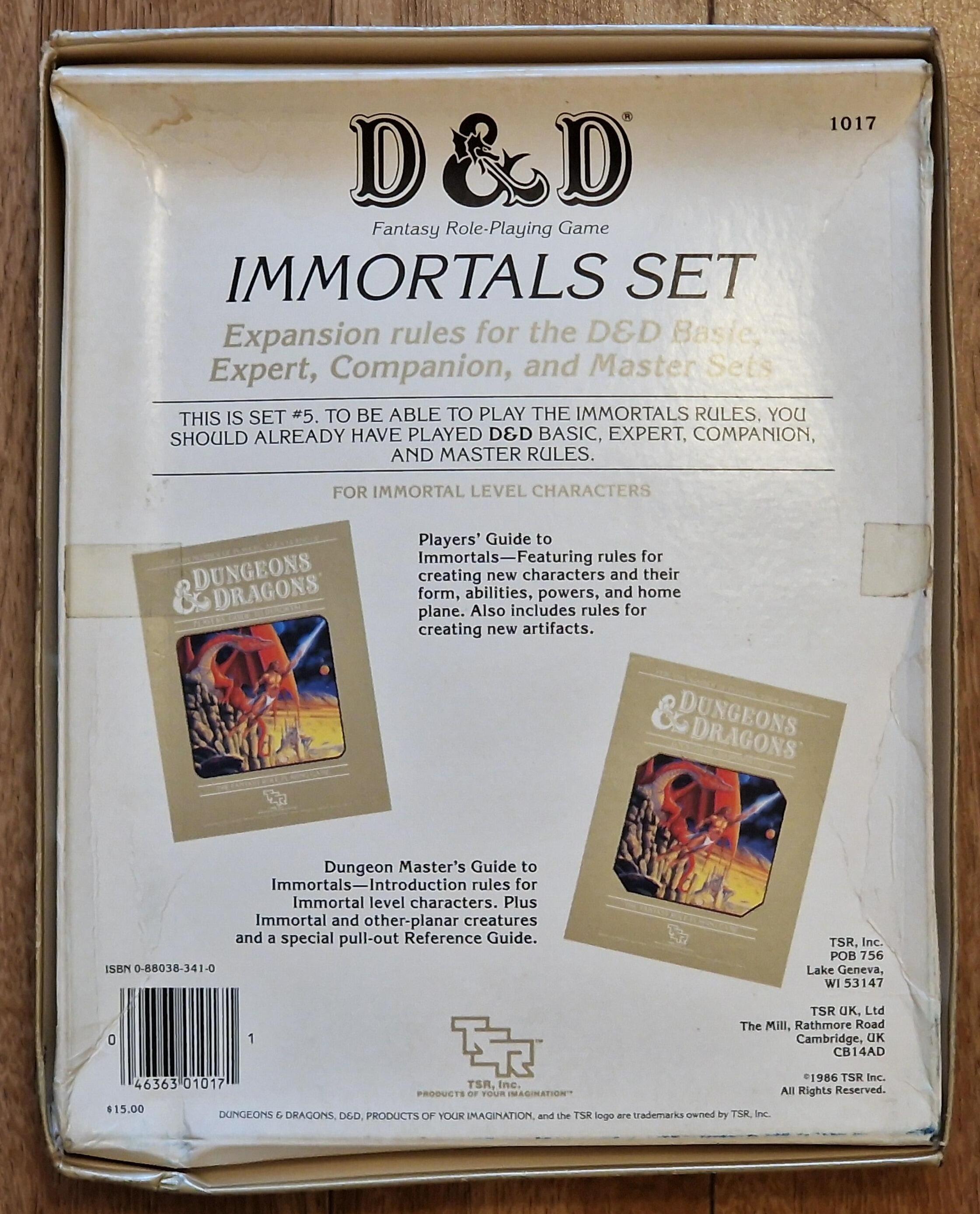 Immortals Rules Set 5 Box Set for Dungeons & Dragons complete