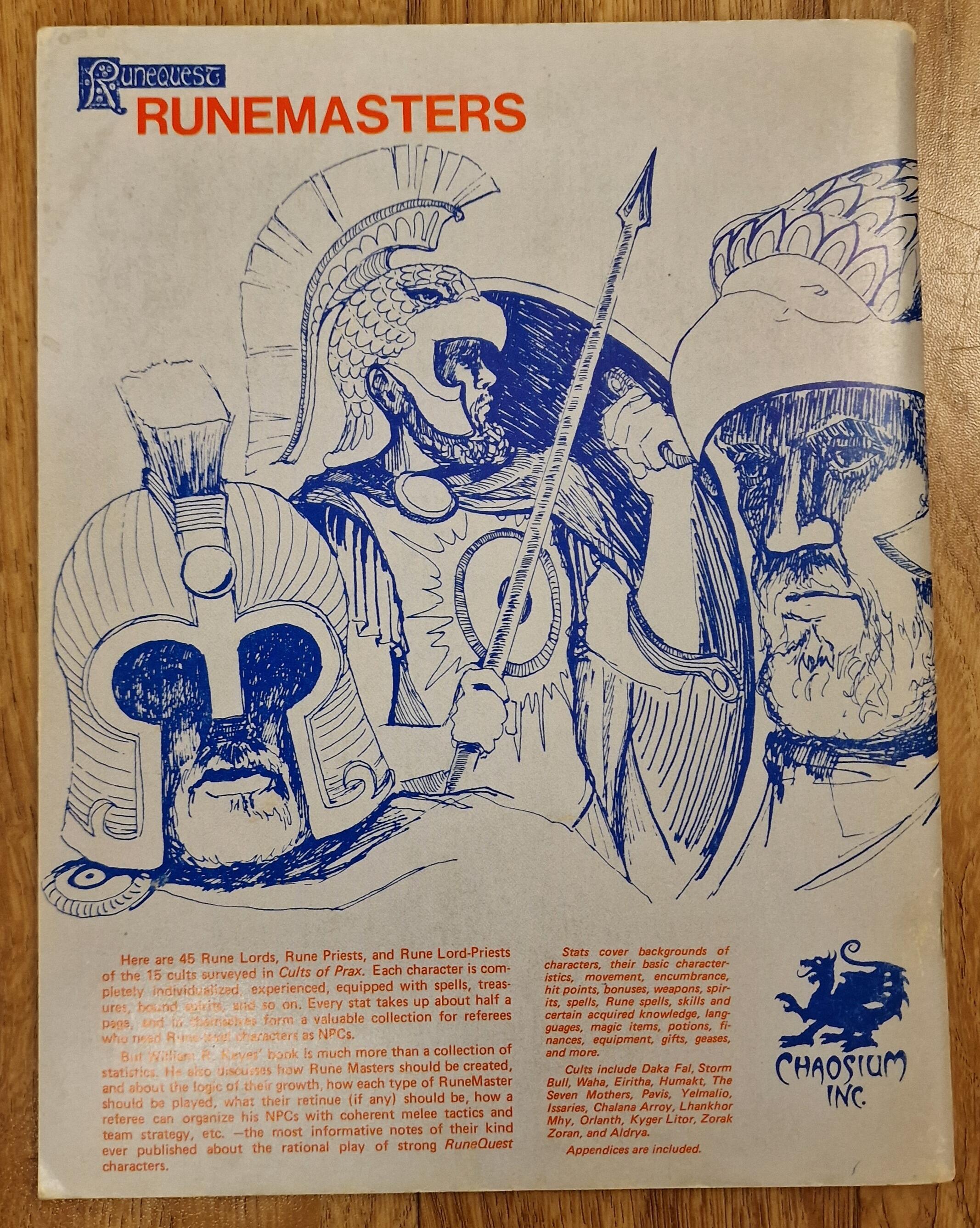 Runemasters for 2nd edition Runequest by Chaosium 14 01