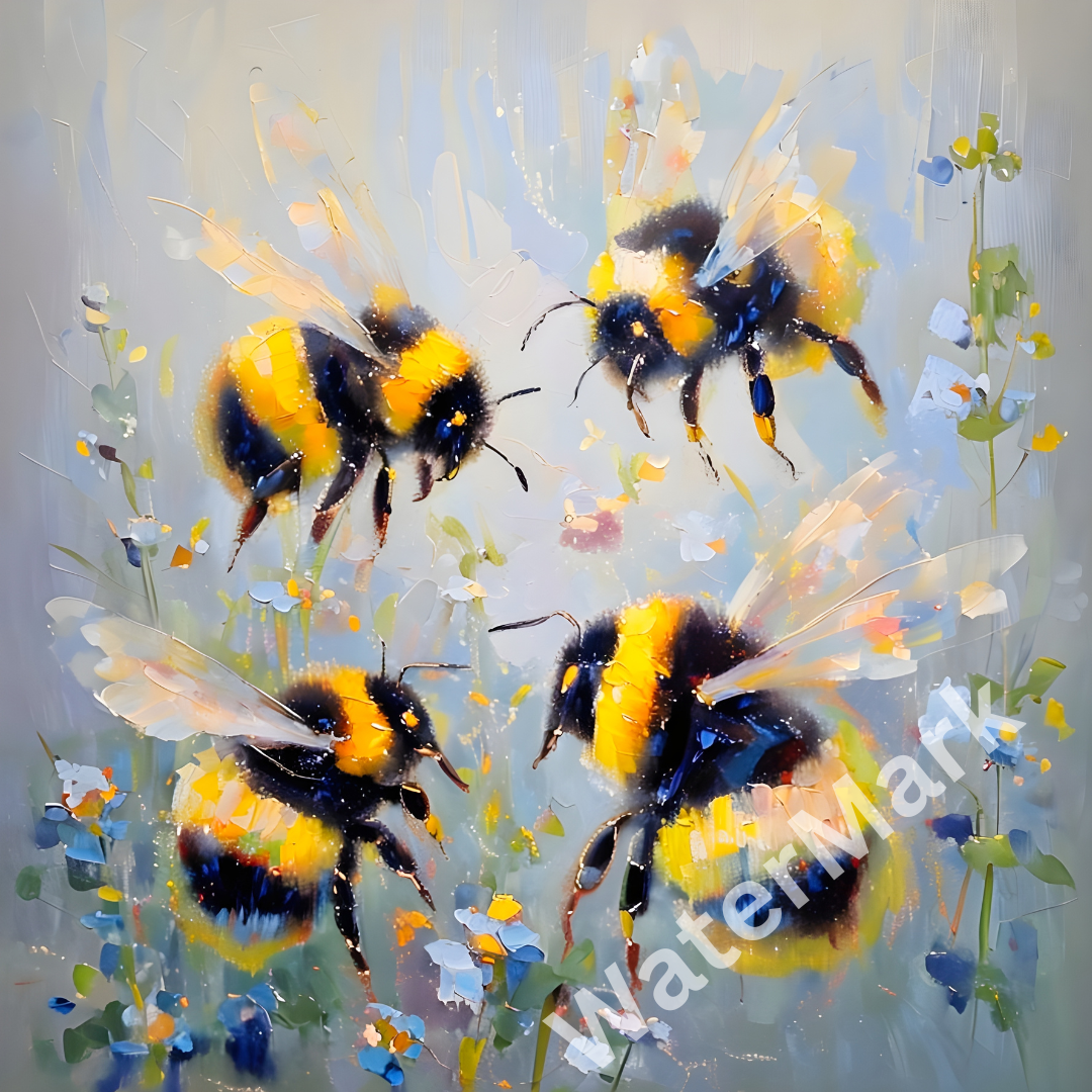 Vibrant Bumble Bee Wall Art Nature Inspired Decor