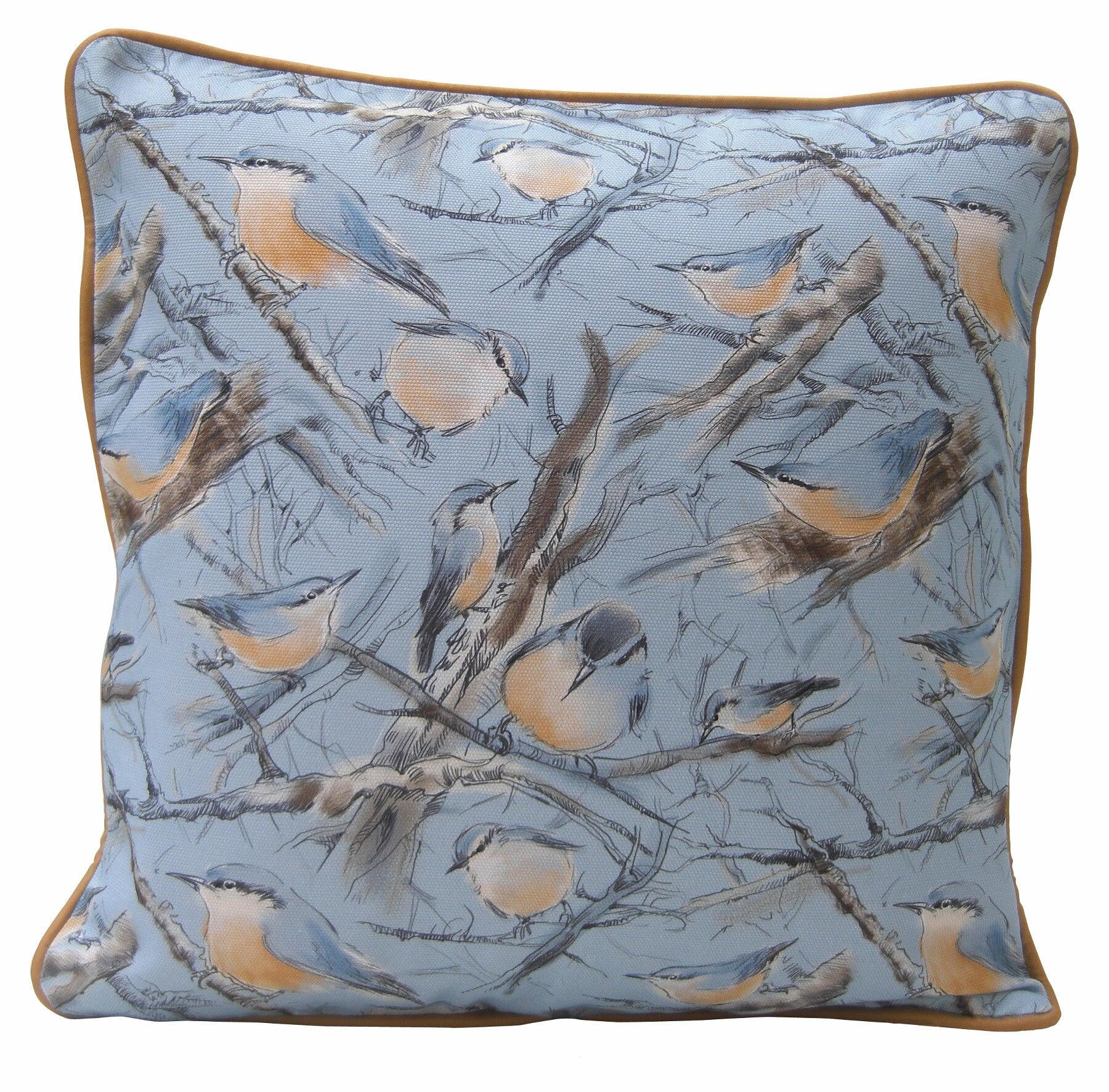 Nuthatch Design Cushion - Blooms of London - Designs inspired by nature