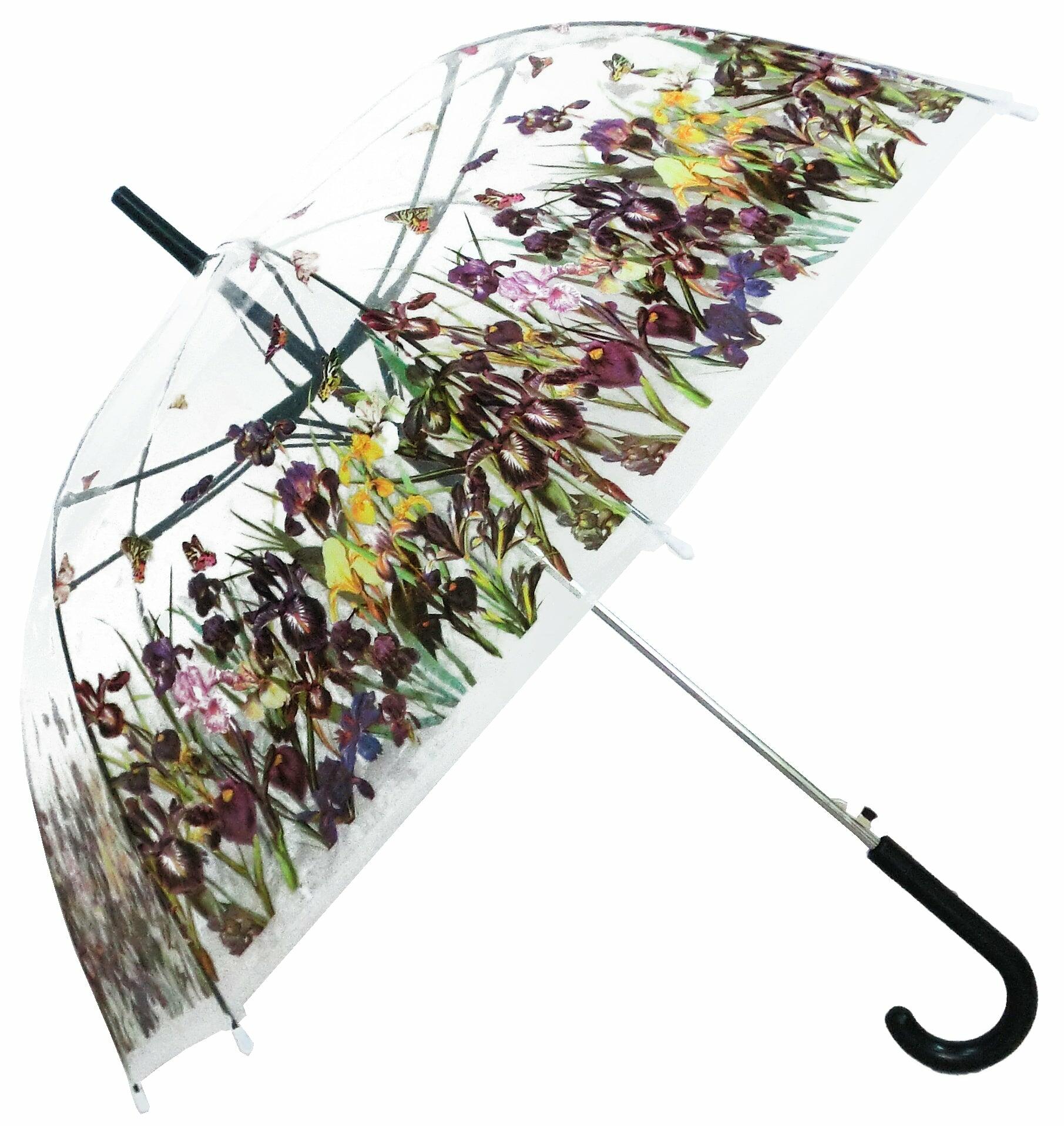 Iris Field Transparent Straight Umbrella - Blooms of London - Designs inspired by nature