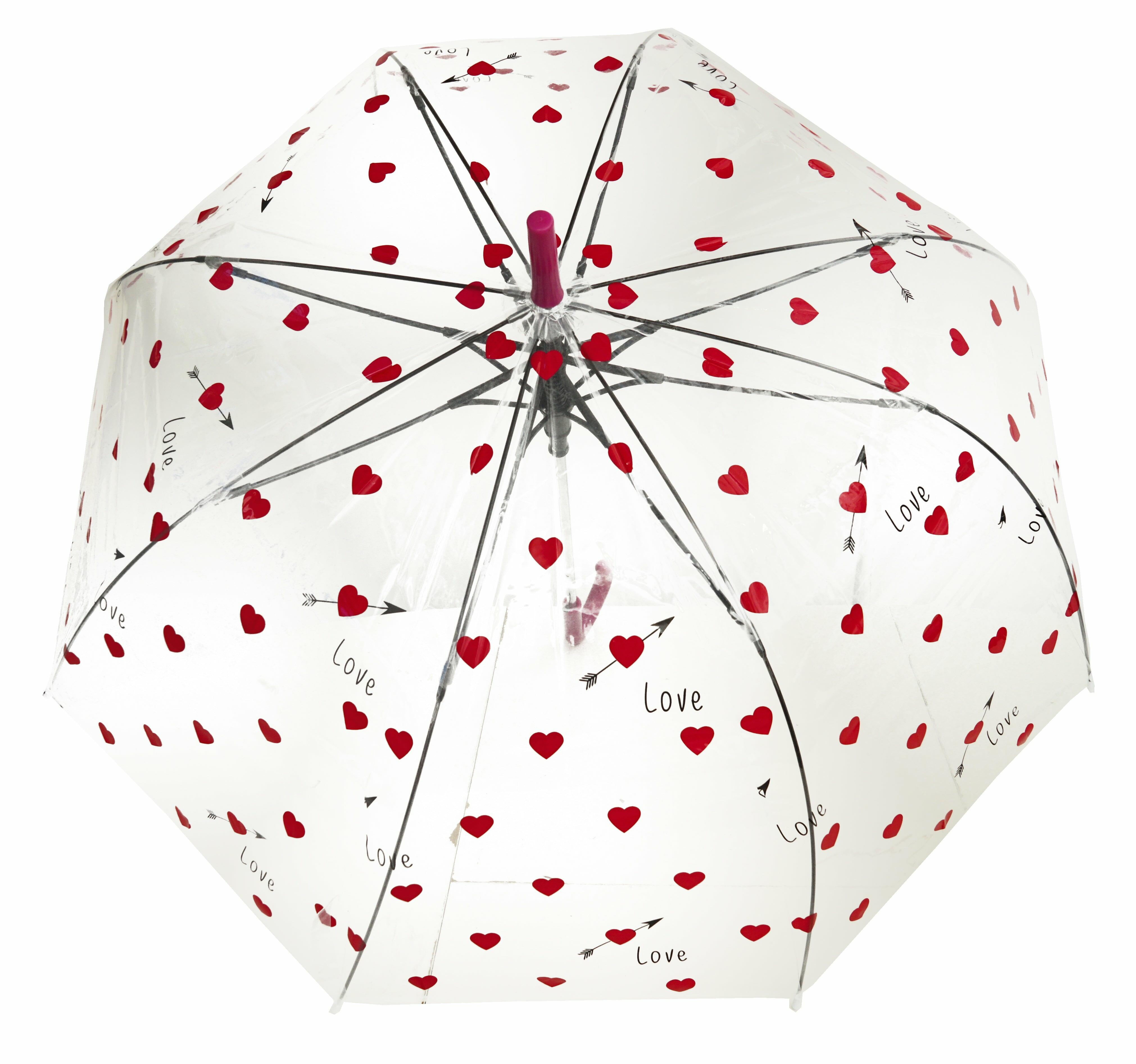 Love Hearts Print Transparent Umbrella - Blooms of London - Designs inspired by nature