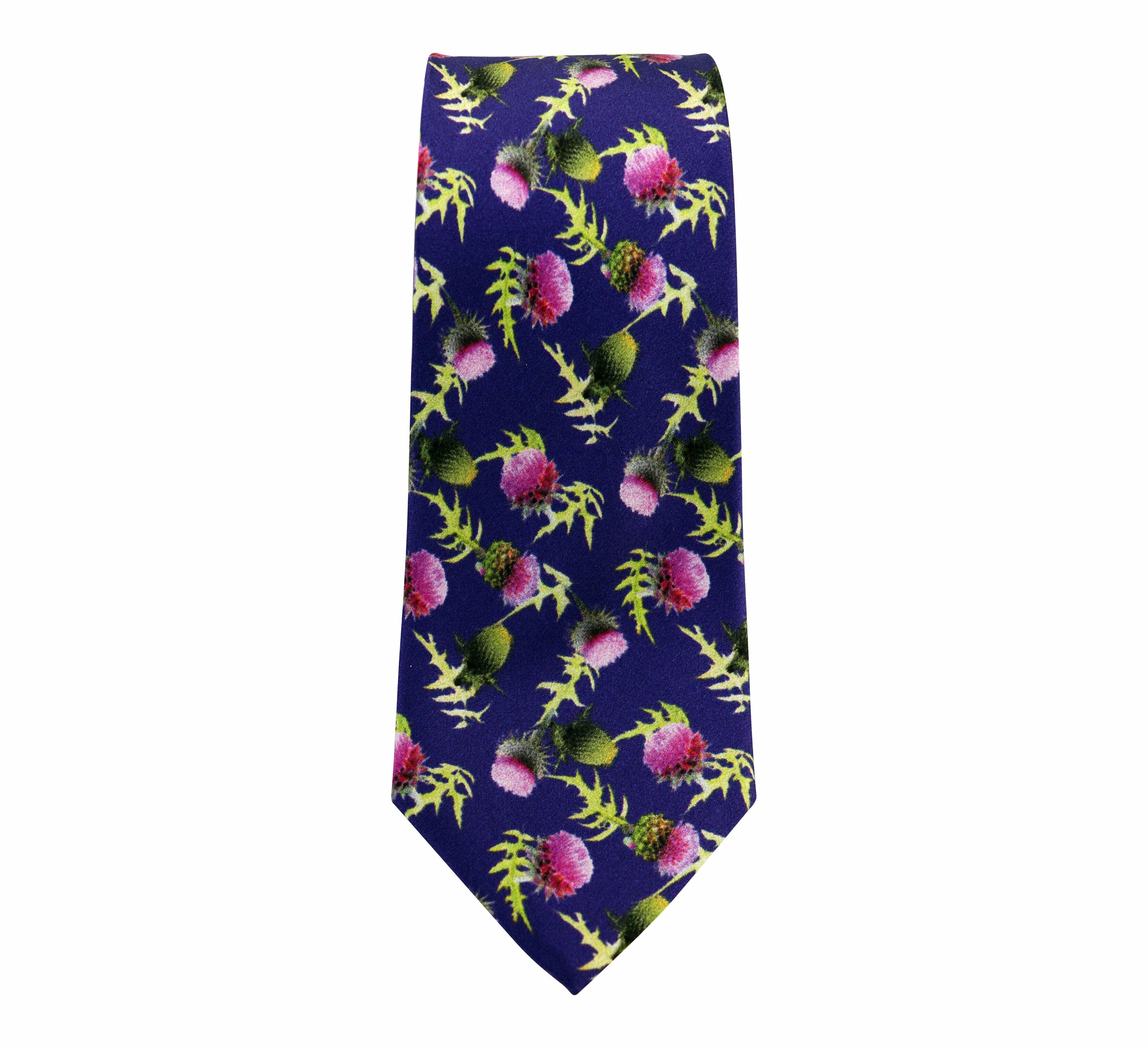 Thistle Print Silk Tie - Blooms of London - Designs inspired by nature