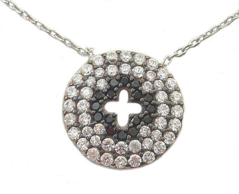 Round cross disc necklace - Blooms of London - Designs inspired by nature