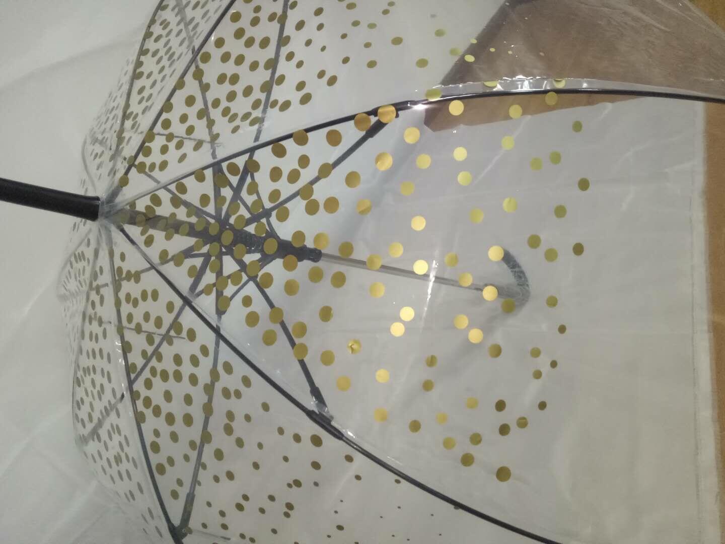 Gold Polka Design Transparent Umbrella - Blooms of London - Designs inspired by nature