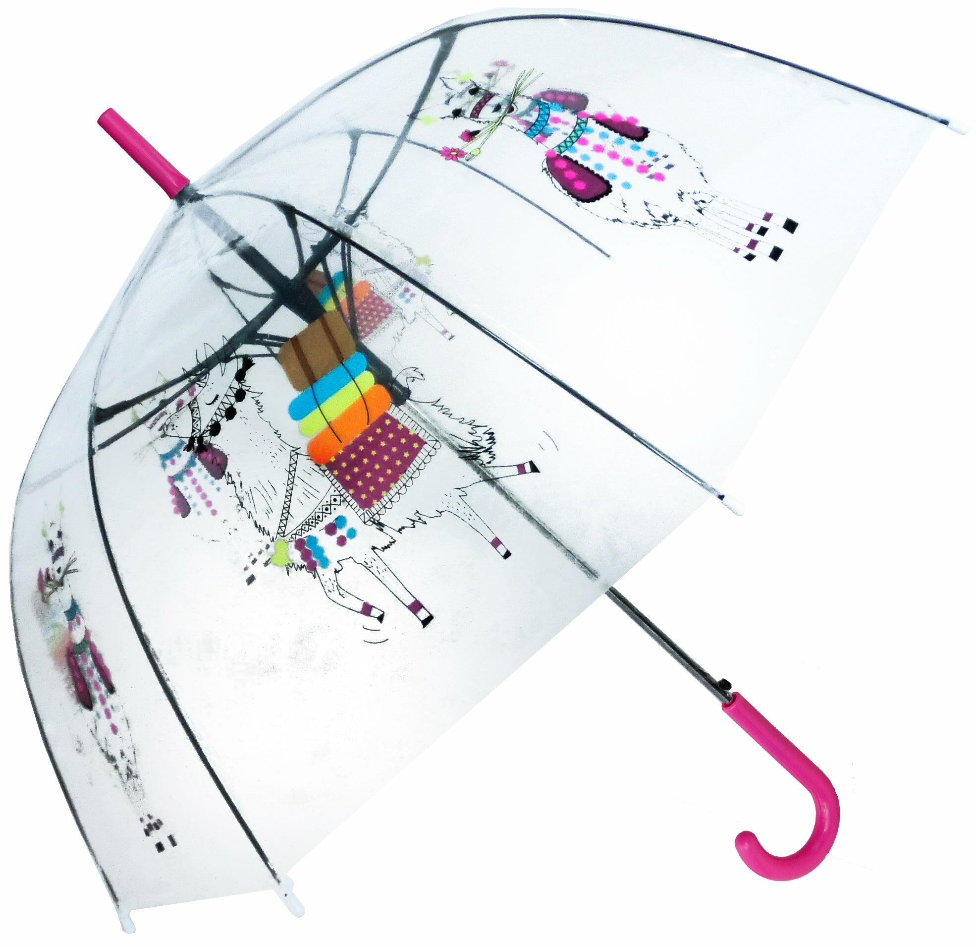 Llama with Flowers Transparent Umbrella - Blooms of London - Designs inspired by nature