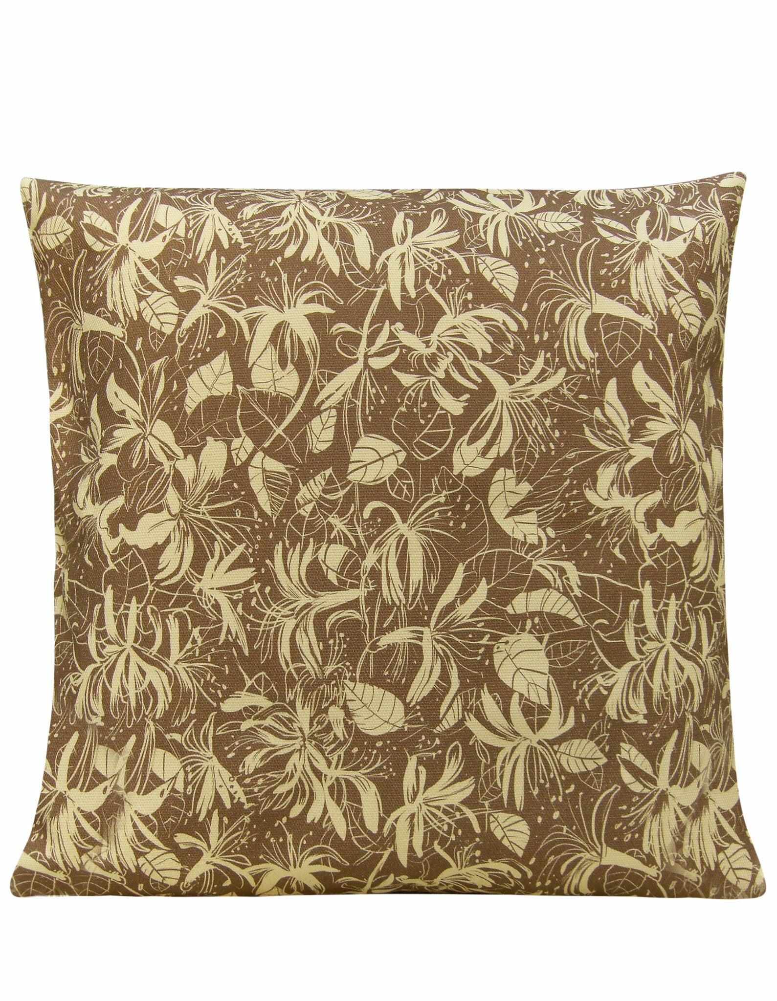 Honeysuckle Beige Cushion Cover - Blooms of London - Designs inspired by nature