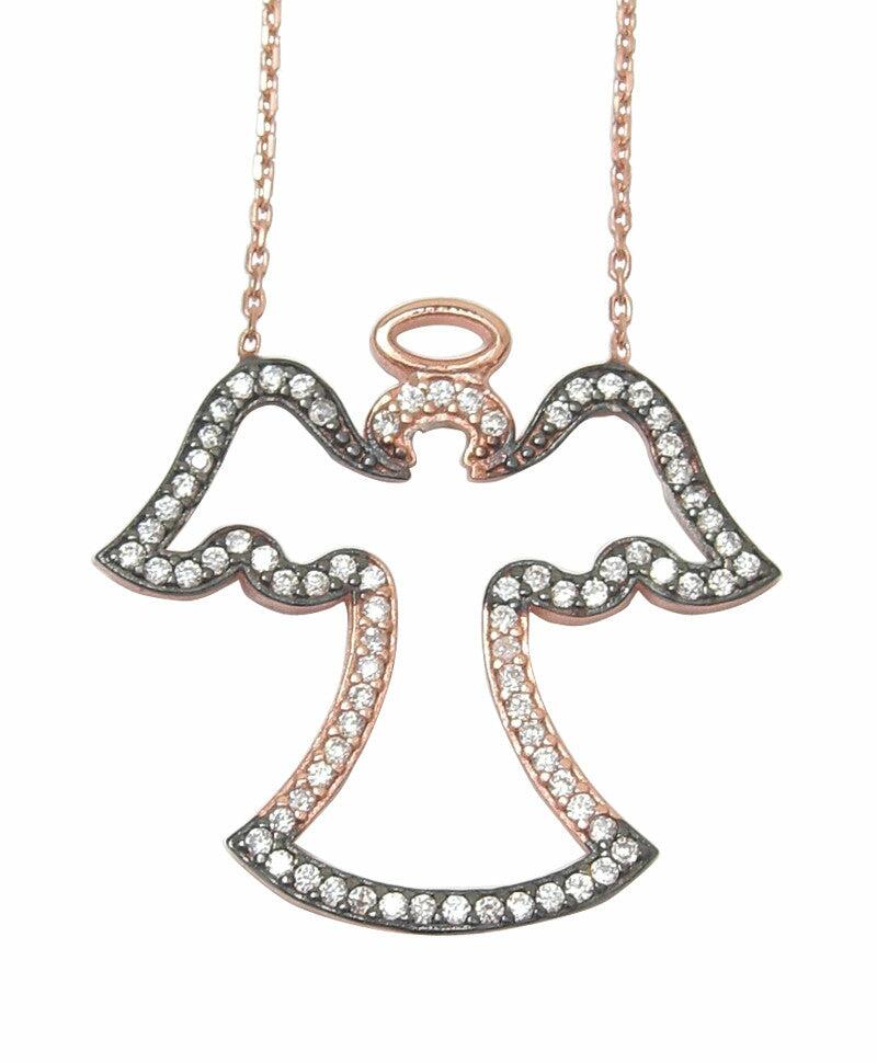 Angel necklace 18ct rose gold and silver - Blooms of London - Designs inspired by nature