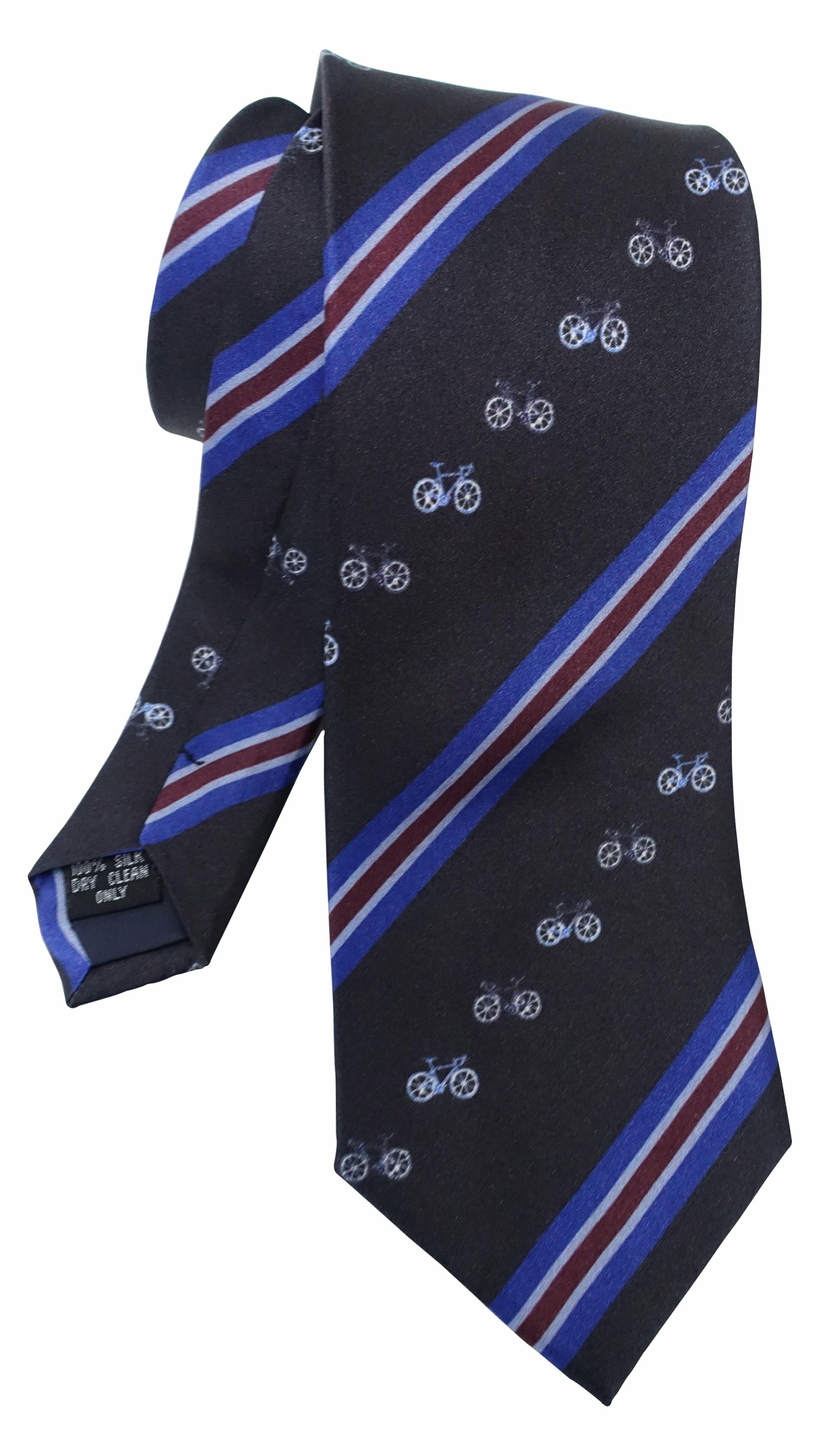 Bicycle Print Silk Tie - Blooms of London - Designs inspired by nature