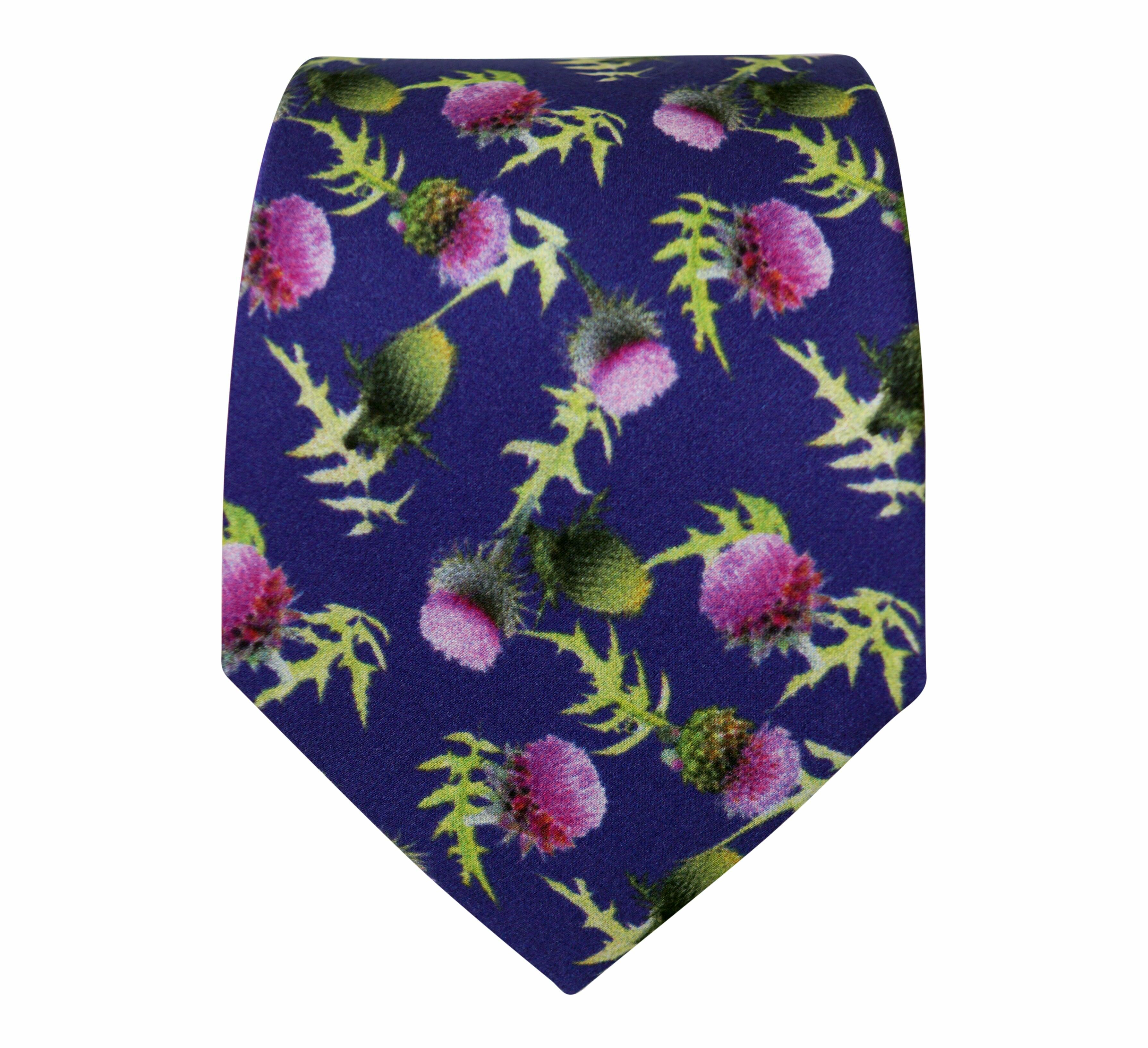 Thistle Print Silk Tie - Blooms of London - Designs inspired by nature